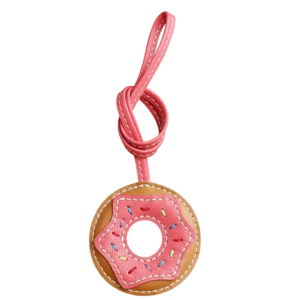 Handmade Genuine Leather Donut Bag charm